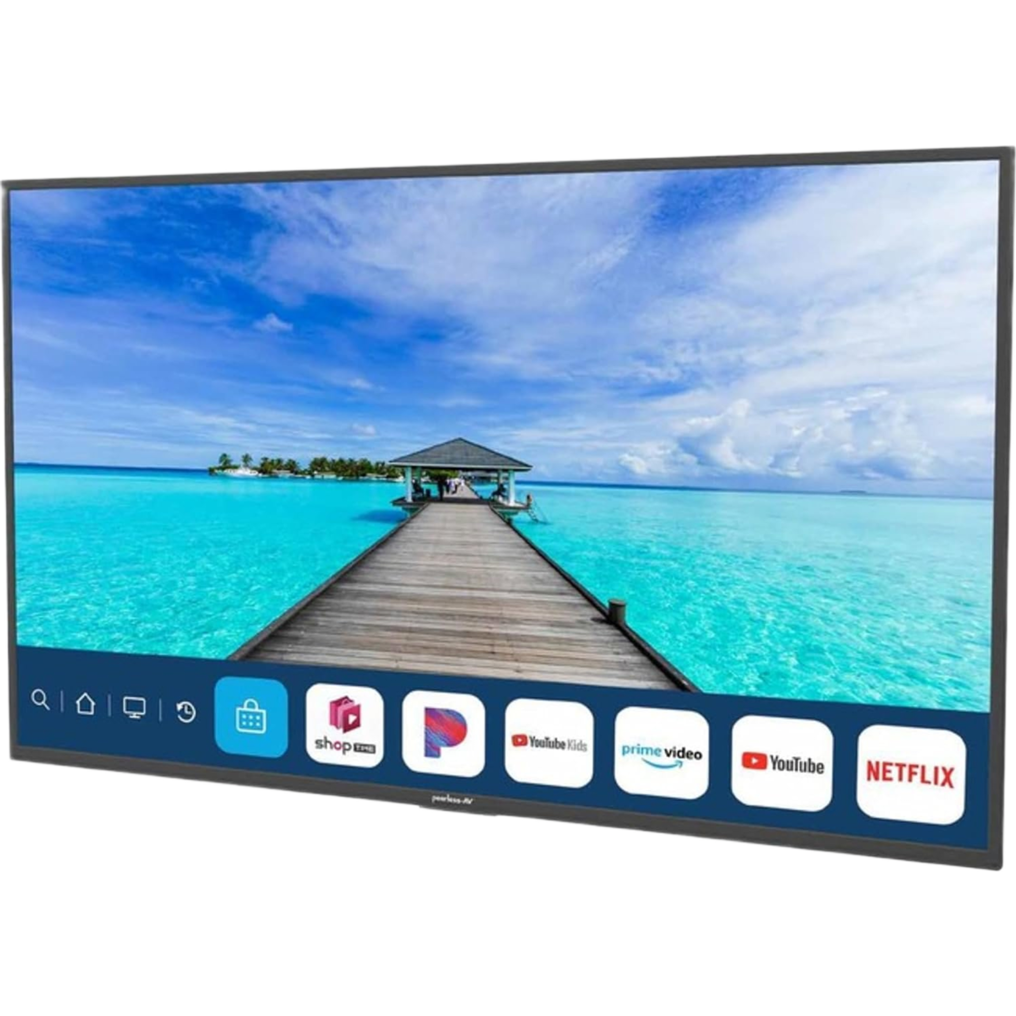 SmartTV para Exteriores Neptune™ 65" 4K UHD / 500 nits Sol Parcial / webOS / IP54 ideal para areas con techado parcial / VESA 300x200 / Incluye Soporte de Pared Inclinado