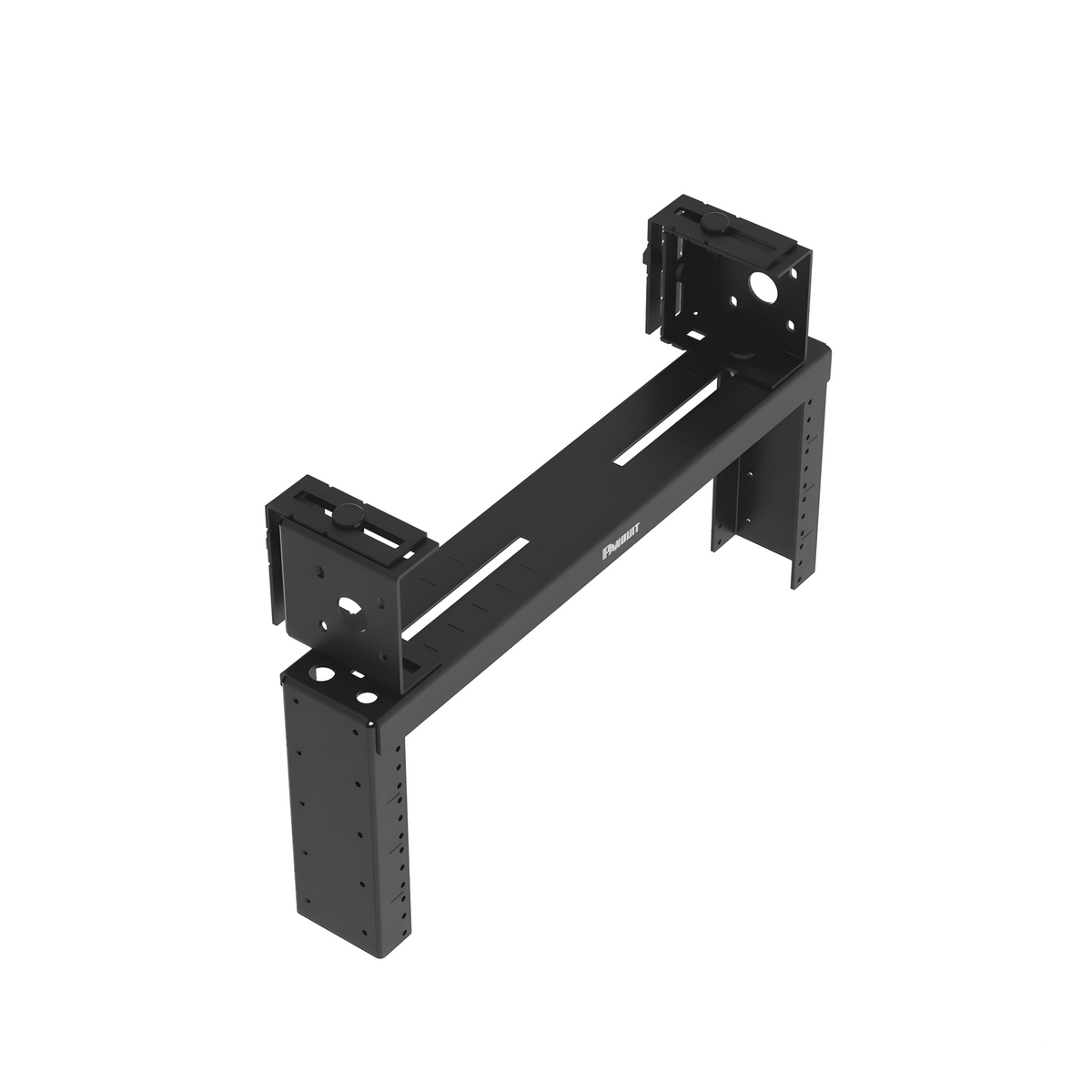 Rack de Distribución Aéreo de 2 Postes PanZone®, Rieles Roscados #12-24, de 4 UR, Color Negro