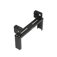 Rack de Distribución Aéreo de 2 Postes PanZone®, Rieles Roscados #12-24, de 4 UR, Color Negro