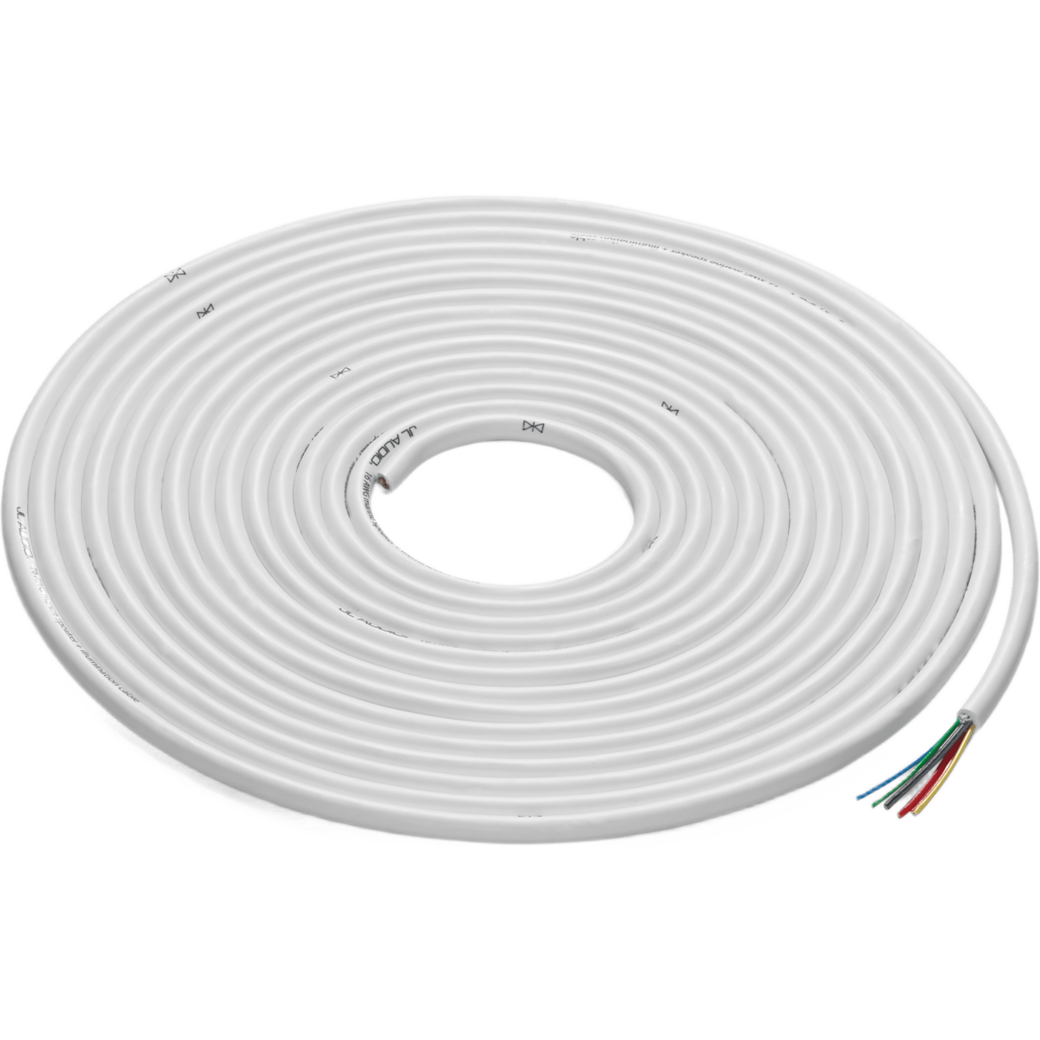 Cable Multifunción / 25 pies (7.62 m) / 6 Conductores / 2 × 16 AWG + 4 × 20 AWG / Cobre OFC Estañado / Cubierta PVC Grado Marino / Color Blanco