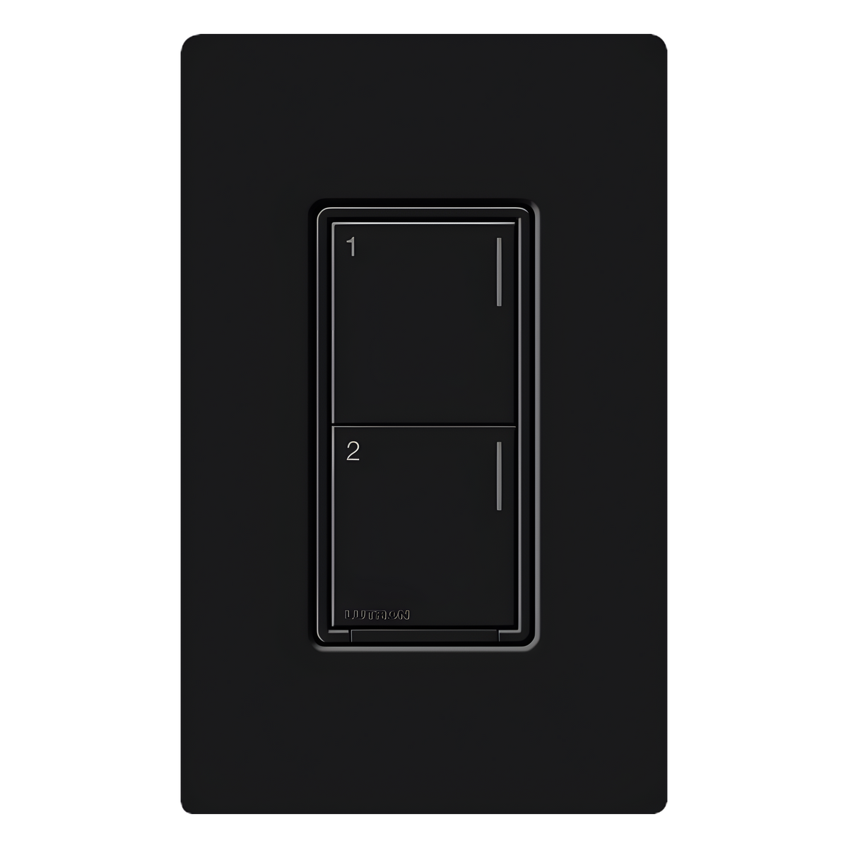 Botonera Sunnata híbrida negro, 2 botones, dimmer/interruptor con controlador de carga, requiere neutro, para RadioRA 3