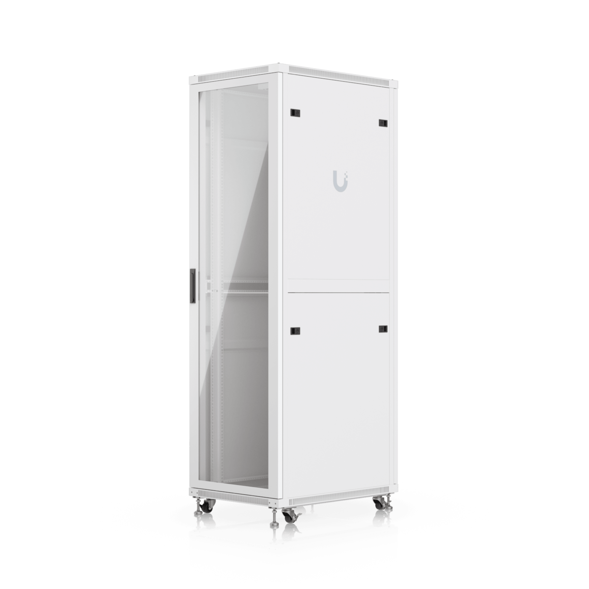 UACC Rack Cabinet 42U (600 × 800 mm) – Gabinete de Piso Totalmente Ensamblado con Ventiladores Integrados, Paneles Removibles, Ruedas con Seguro y Puerta Frontal de Vidrio Templado