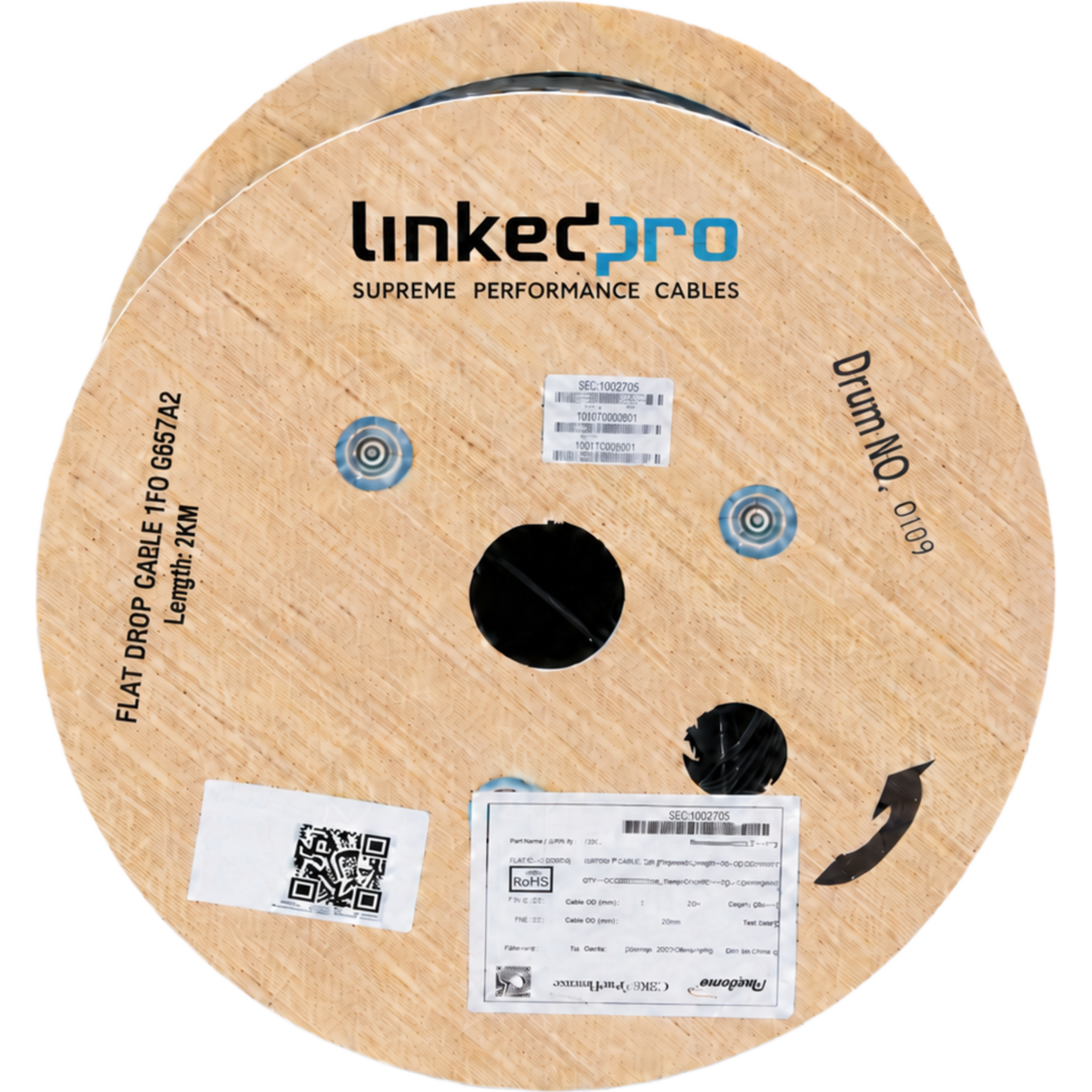 CARRETE 2 KM FIBRA OPTICA MINI FIGURA 8 G.657A2 1 HILO