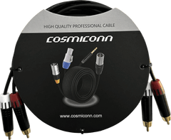 Cable 2 RCA x 2 RCA, conectores negros, con diferenciador de blanco y rojo (2x MT380-RD - 2x MT380-WH), length 2m