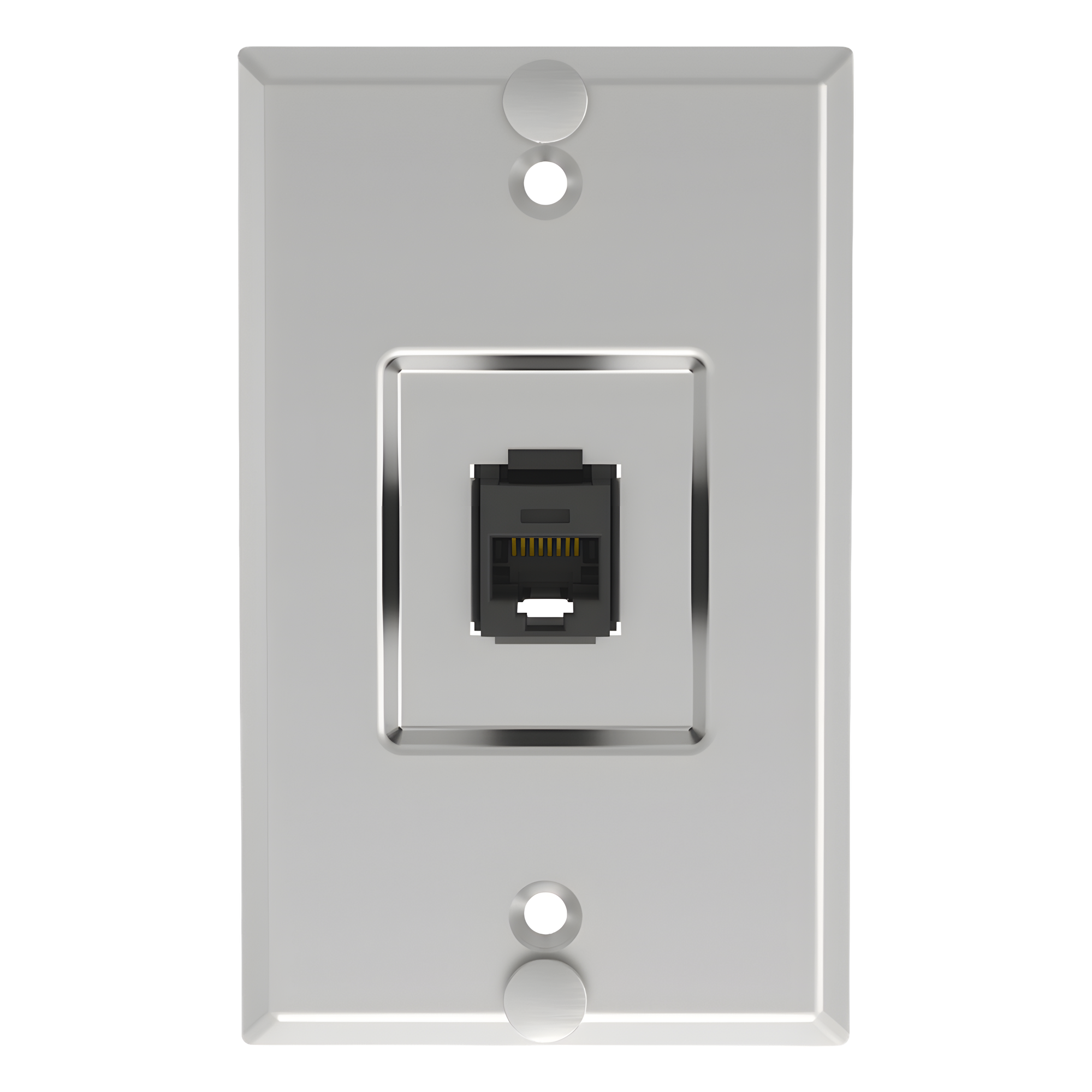 Placa de Pared Telefónica, Salida de 1 Puerto Keystone, Con Jack Cat5e Estilo TP, de Acero Inoxidable