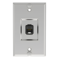 Placa de Pared Telefónica, Salida de 1 Puerto Keystone, Con Jack Cat5e Estilo TP, de Acero Inoxidable