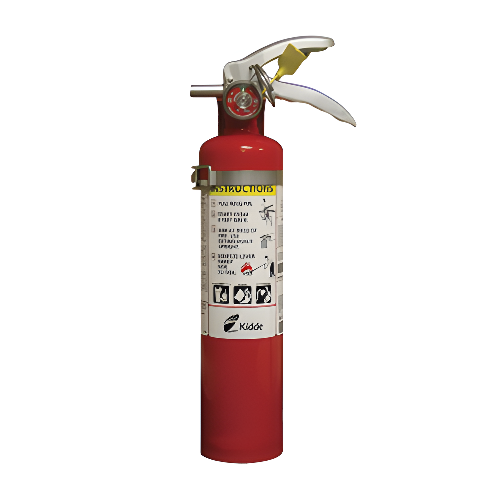 Extintor desechable de polvo químico seco multipropósito de 2.5 lb para fuegos Clase A, B y C