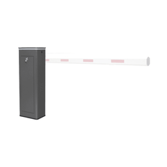 Barrera Vehicular Derecha / Soporta Brazo Recto de Hasta 8 Metros / Soporta Brazo Articulado de 6 Metros / Movimiento fluido / Diseño Elegante Color Gris / Con Corona Led Semaforizada