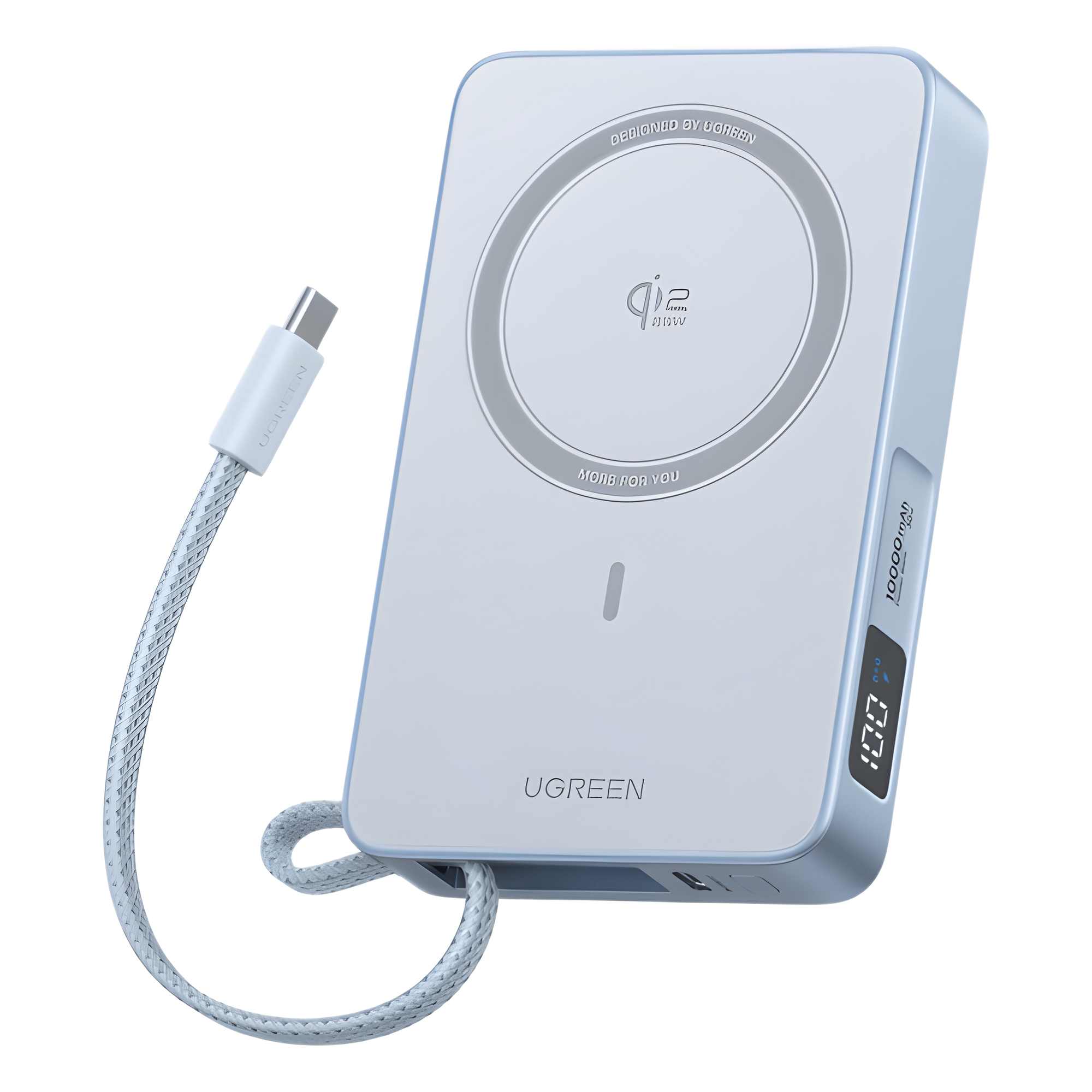 Powerbank  Magnético Inalámbrico / 10000 mAh 36 Wh / 30W USB-C PD3.0/PPS/UFCS + Cable Integrado 60W / Carga Inalámbrica 25W Qi2.2 MPP / Magnético 8N / Pantalla LED / 254 g