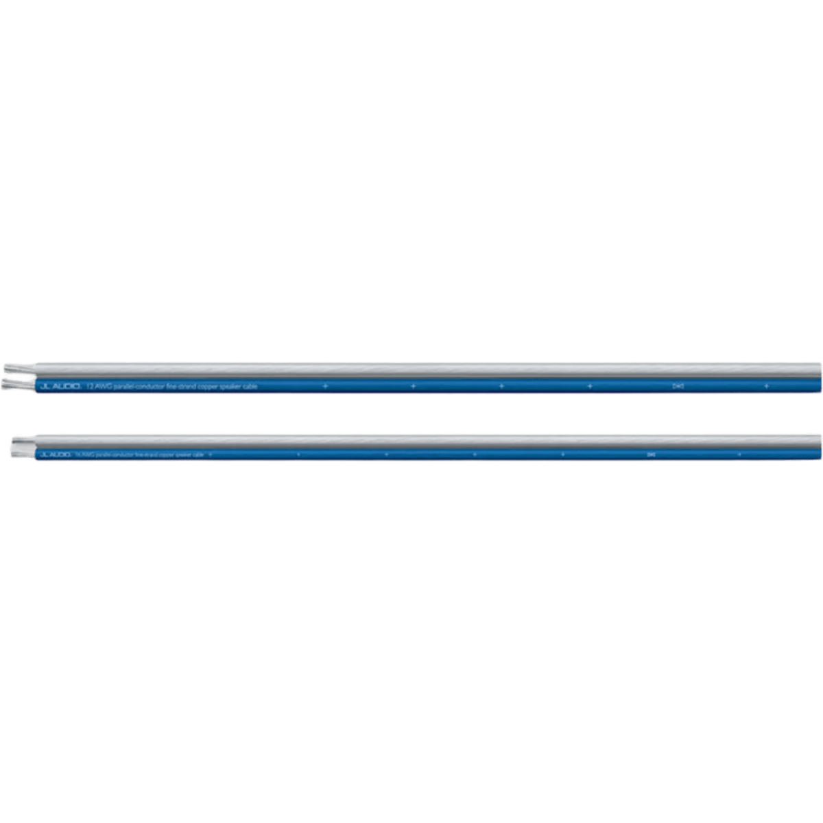Cable de Altavoz / 2 Conductores Paralelos / Calibre 16 AWG Real / Cobre OFC Estañado / 500 pies (152.4 m) / Cubierta PVC Flexible / Azul Translúcido y Transparente / Uso Marino / Para Bocinas, Componentes y Subwoofers