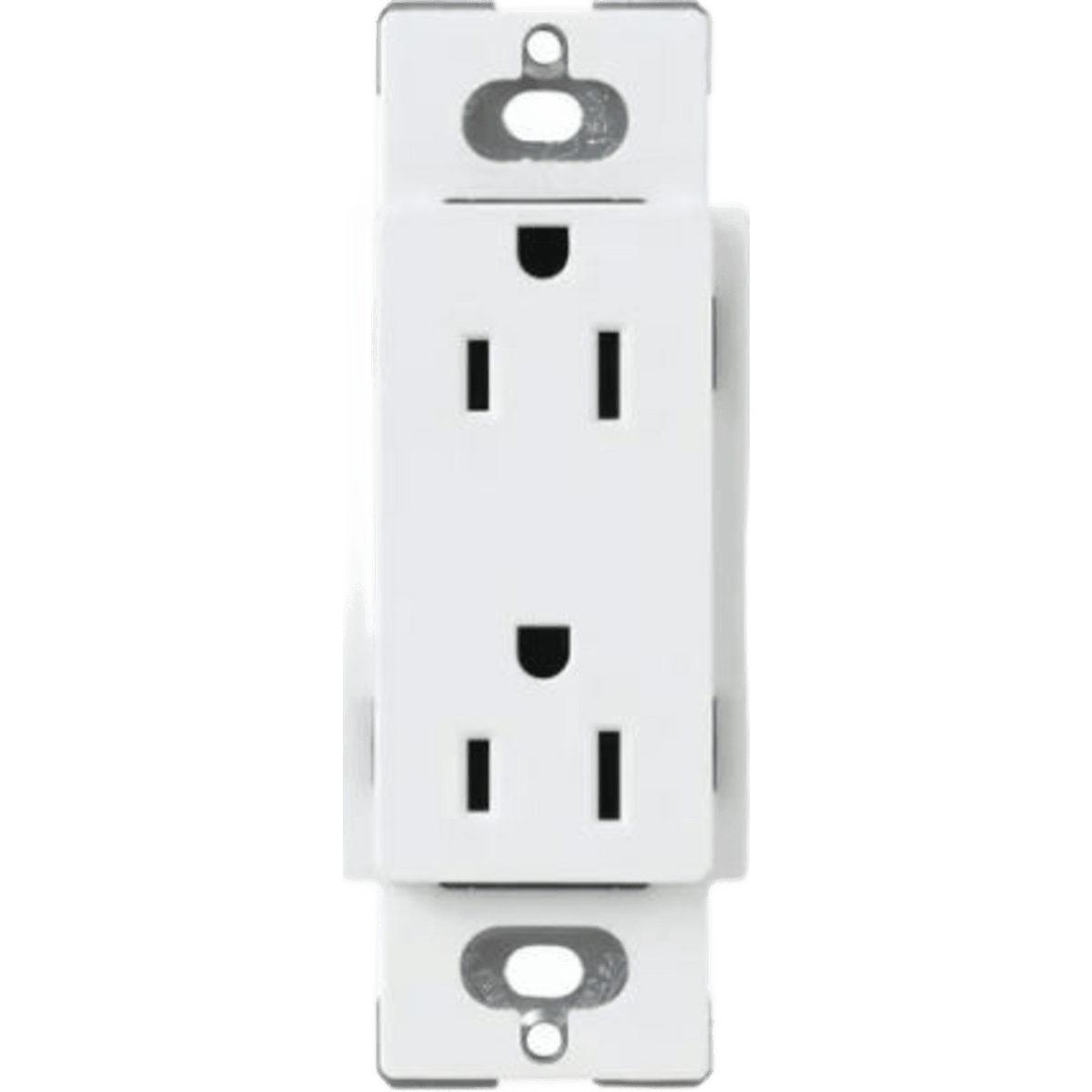 Tomacorriente receptáculo convencional  120V, 15A, color blanco.