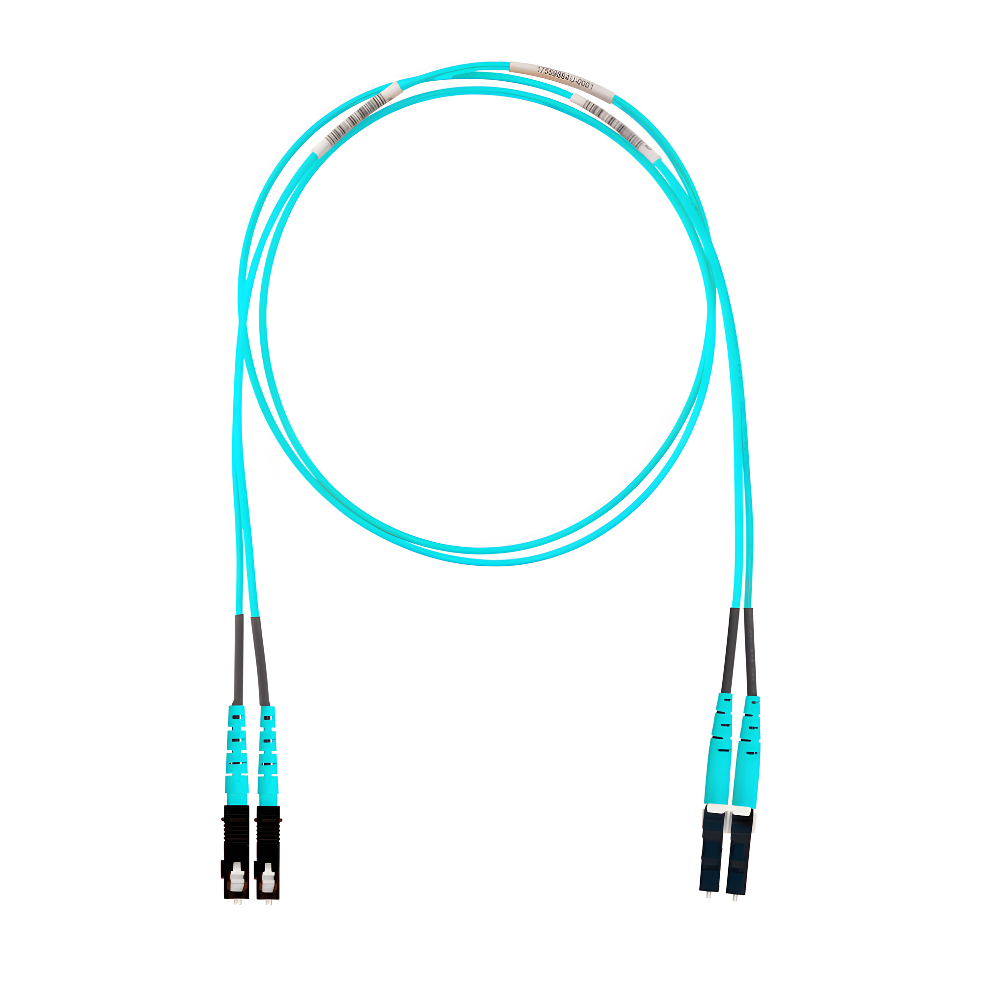 Jumper de Fibra Optica Multimodo 50/125 OM4, LC-SC Duplex, LSZH, Color Aqua, 6 Metros (19.69 Pies)