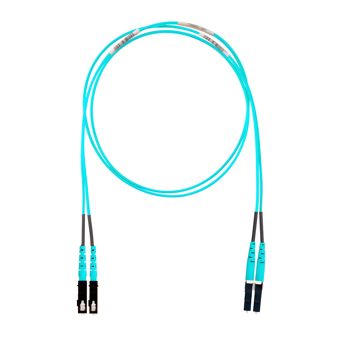 Jumper de Fibra Optica Multimodo 50/125 OM4, LC-SC Duplex, LSZH, Color Aqua, 6 Metros (19.69 Pies)