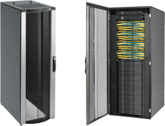 Gabinete Rack ProLine ConnecTek 42 UR 2000 x 800 x 1200 mm con Capacidad 1134 kg  Acero, Color Negro Con Organizadores Laterales Frontal y Traseros Incluidos