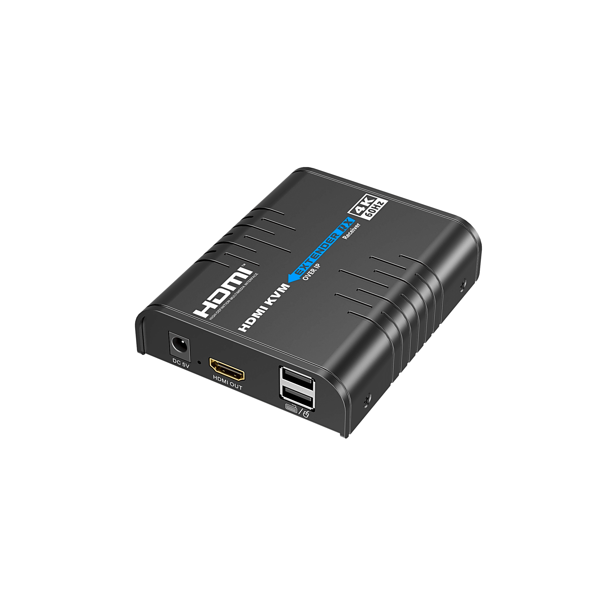 Extensor KVM HDMI 4K a 60 Hz | Transmisión hasta 120 mts con CAT6 | Resolución 4096x2160@60Hz | Ancho de Banda 18Gbps | HDCP1.4 y HDCP2.2 | Latencia 120~170ms | Conexión 1:1, 1:N, N:1, N:N | Solo Receptor