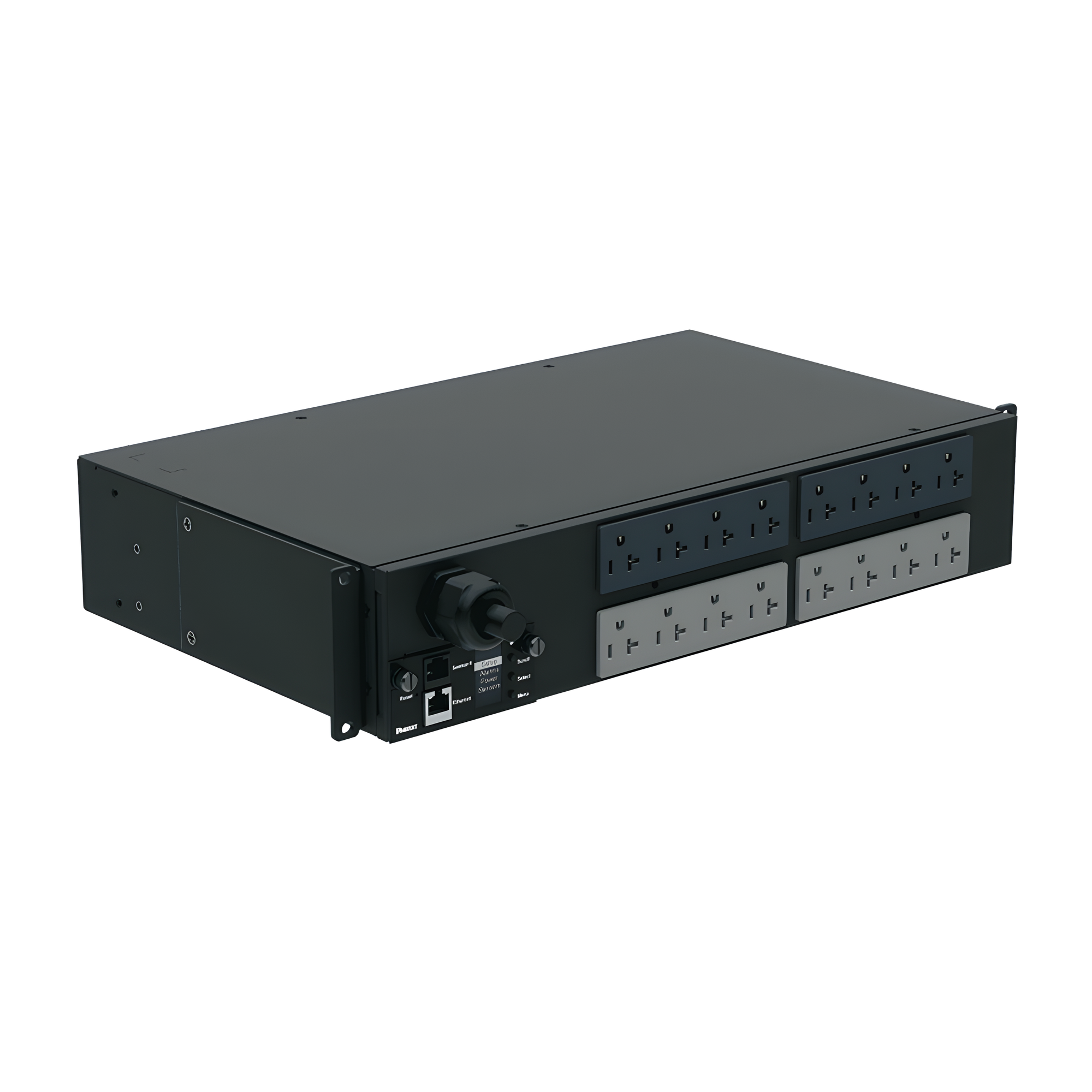 PDU Monitoreable (MI) para Distribución de Energía, Enchufe de Entrada NEMA L5-30P, Con 16 Salidas 5-20R, Horizontal 19 in, 120 Vca, 30 Amp, 2 UR