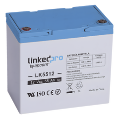 Batería de respaldo 12 V | 55 Ah |  AGM | Especial para Seguridad Electrónica | UPS | Sistemas de Emergencia  | Vida útil 5 años | Terminales T2