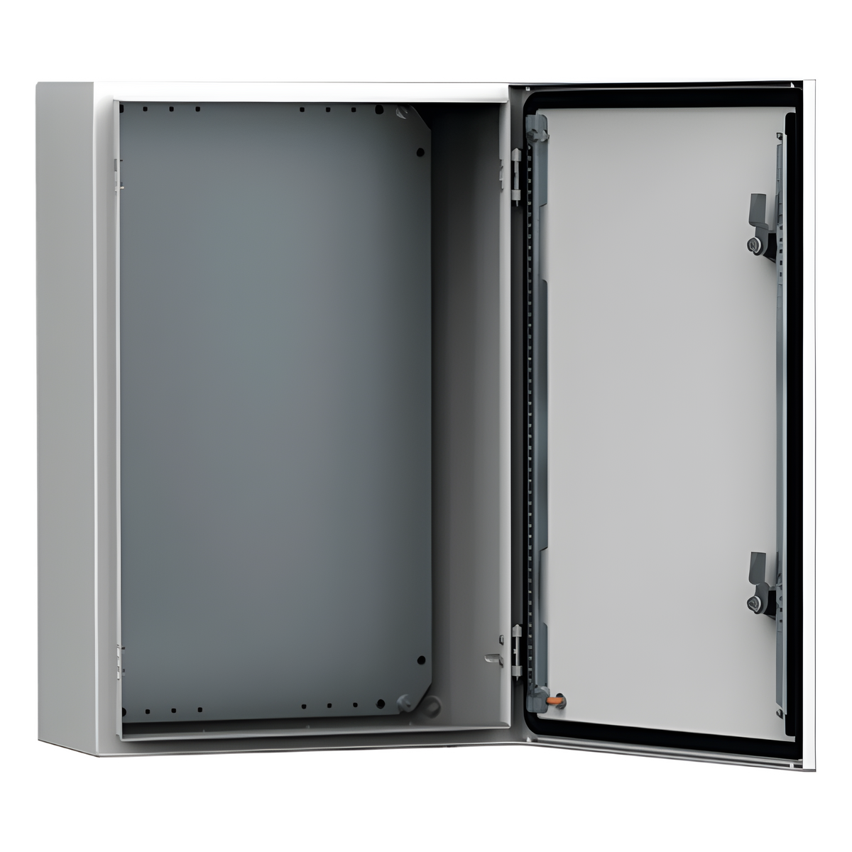 Gabinete de Uso Exterior MAS 500 x 400 x 210 mm NEMA 4/12/13; IP66; IK10 de Acero Dulce 1.5 mm con Platina de Montaje Incluida Color Gris Claro