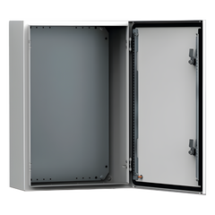 Gabinete de Uso Exterior MAS 500 x 400 x 210 mm NEMA 4/12/13; IP66; IK10 de Acero Dulce 1.5 mm con Platina de Montaje Incluida Color Gris Claro