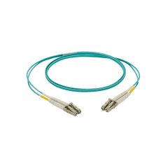 Jumper de Fibra Optica Multimodo 50/125 OM4, LC-LC Duplex, LSZH, Color Aqua, 2 Metros