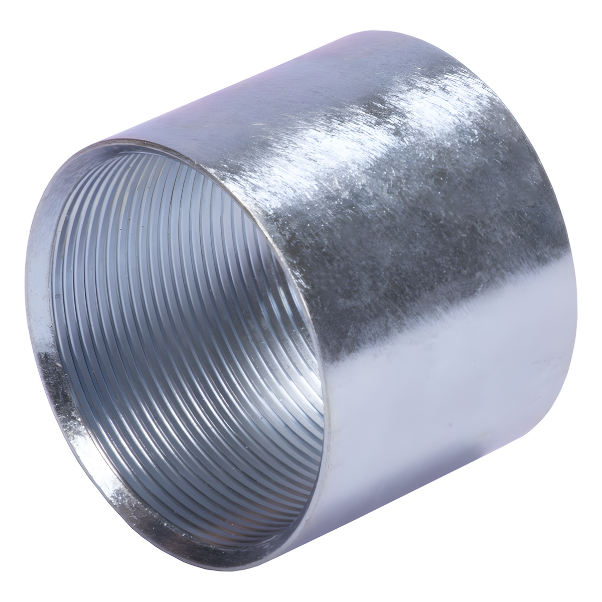 Cople 2" (52mm) pared gruesa con rosca galvanizado etiqueta amarilla