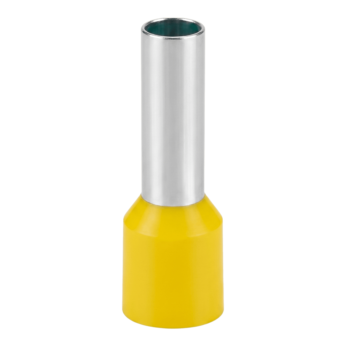 Conector Ferrule | 10AWG | 6mm²  | Conductor Latón Estañado  | Aislamiento PVC Amarillo | 25 Piezas por Bolsa