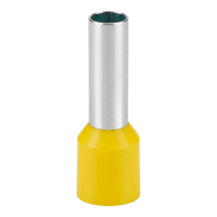 Conector Ferrule | 10AWG | 6mm²  | Conductor Latón Estañado  | Aislamiento PVC Amarillo | 25 Piezas por Bolsa
