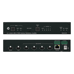 Distribuidor y Switcher 2x1:4 | 4K@60Hz 4:4:4 | HDMI 2.0b | HDCP 2.3 | 18Gbps | EDID Inteligente | Escalado Automático | Audio Analógico | RS-232 | Alimentación 20 VDC | Montaje en Rack 1U | 21.46 cm x 16.30 cm x 4.36 cm (8.45 in x 6.