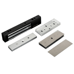 Kit Para Control de Acceso Incluye Chapa Magnética de 600 Lbs / Montaje En "U" Para Puerta de Cristal /  Uso Interior / Certificación UL / Color Negro / Diseño Elegante