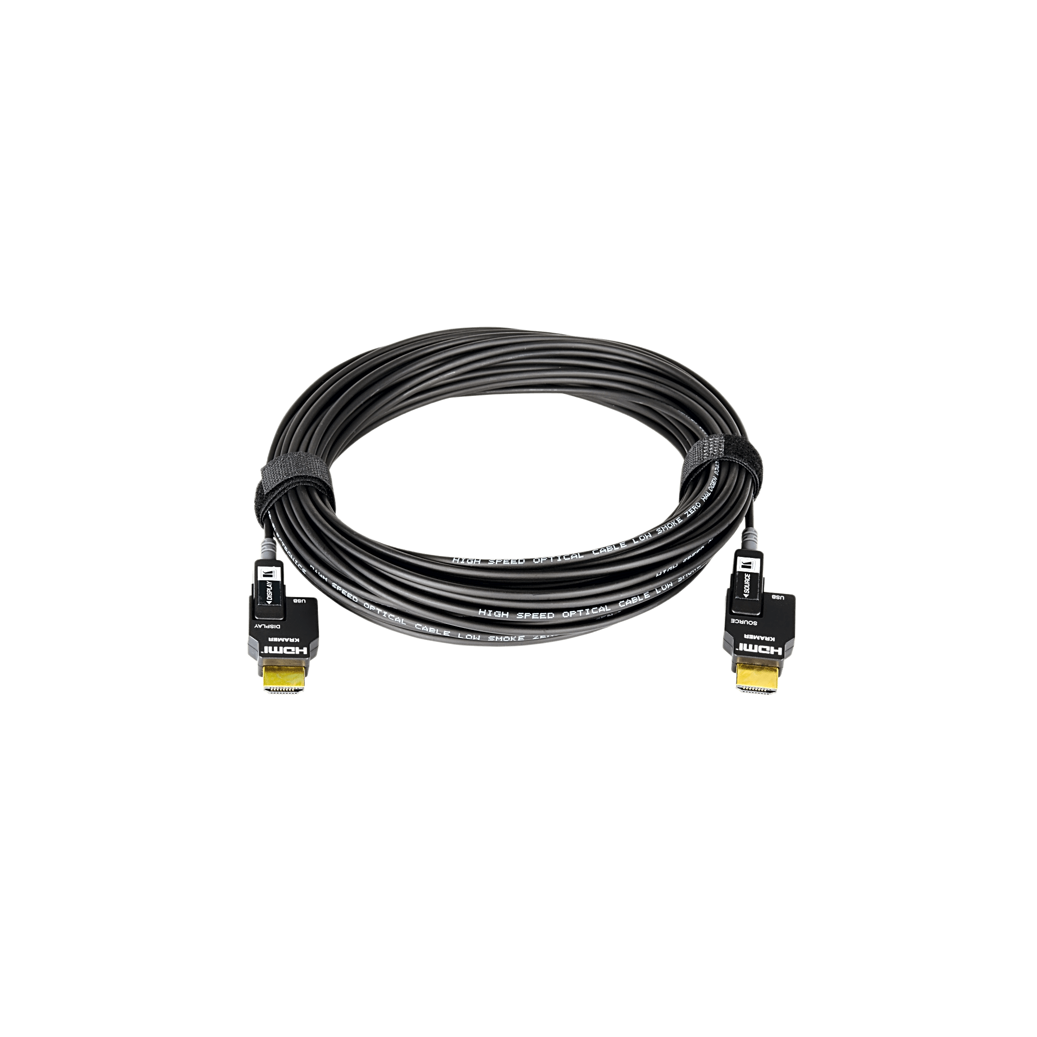 Cable Activo Óptico HDMI 4K 20 mts | 4K@60Hz 4:4:4 | 18 Gbps | Terminales Desmontables Micro-HDMI | Fibra Optica  | Libre de Halógenos LSHF | Bañado en Oro 24K