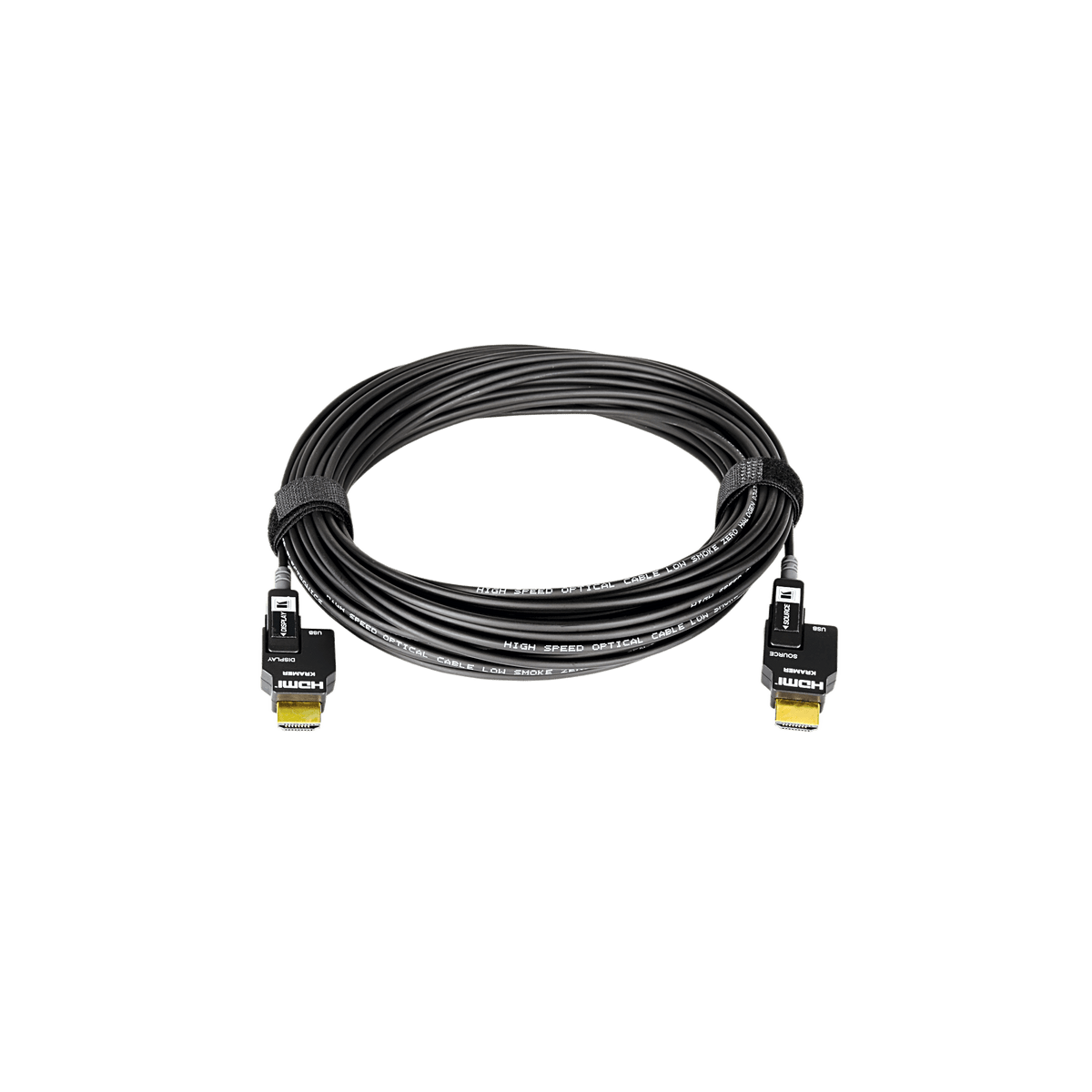 Cable Activo Óptico HDMI 4K 20 mts | 4K@60Hz 4:4:4 | 18 Gbps | Terminales Desmontables Micro-HDMI | Fibra Optica  | Libre de Halógenos LSHF | Bañado en Oro 24K