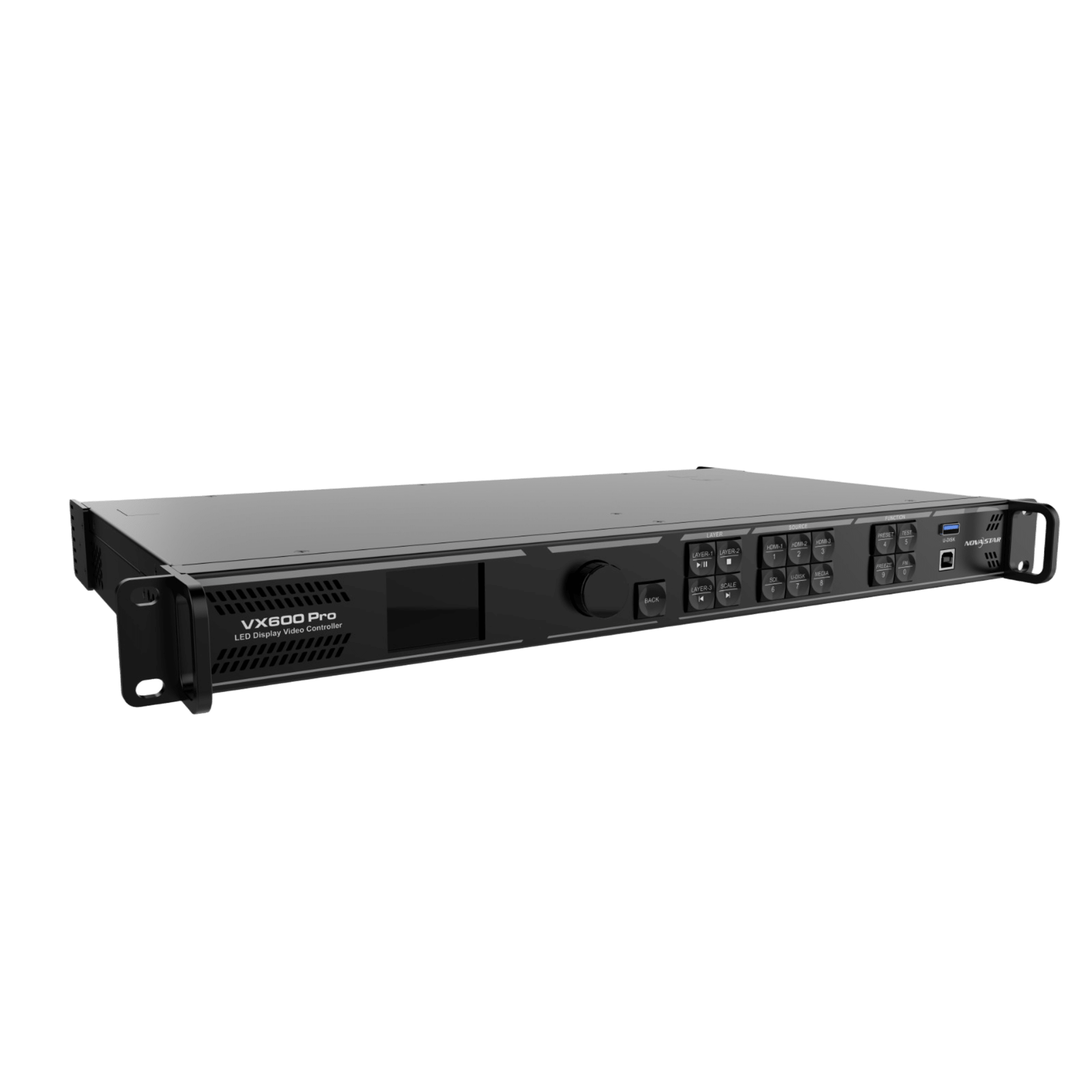Controlador All-in-One VX600 Pro / 3.9 Millones de Píxeles / 6 Puertos Ethernet Gigabit / 4K×2K@60Hz / 6 Capas SuperView III / Fibra Óptica 10G / USB 3.0 Playback / 256 Presets