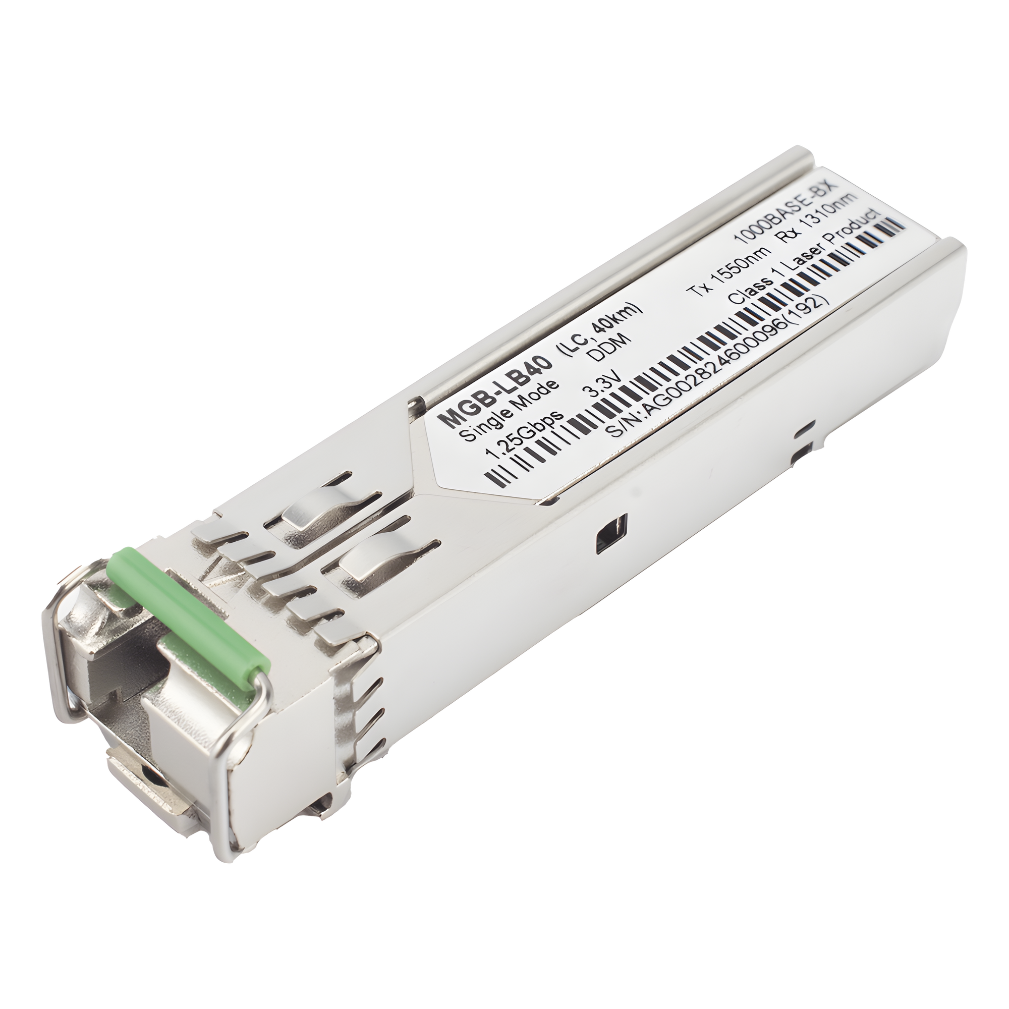Transceptor mini-Gbic SFP 1G LC TX:1550nm RX:1310 para fibra Mono Modo 40 Km WDM, Requiere MGB-LA40