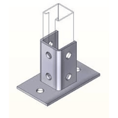 Base Cuadrada con 4 Perforaciones para Perfil Sencillo.
