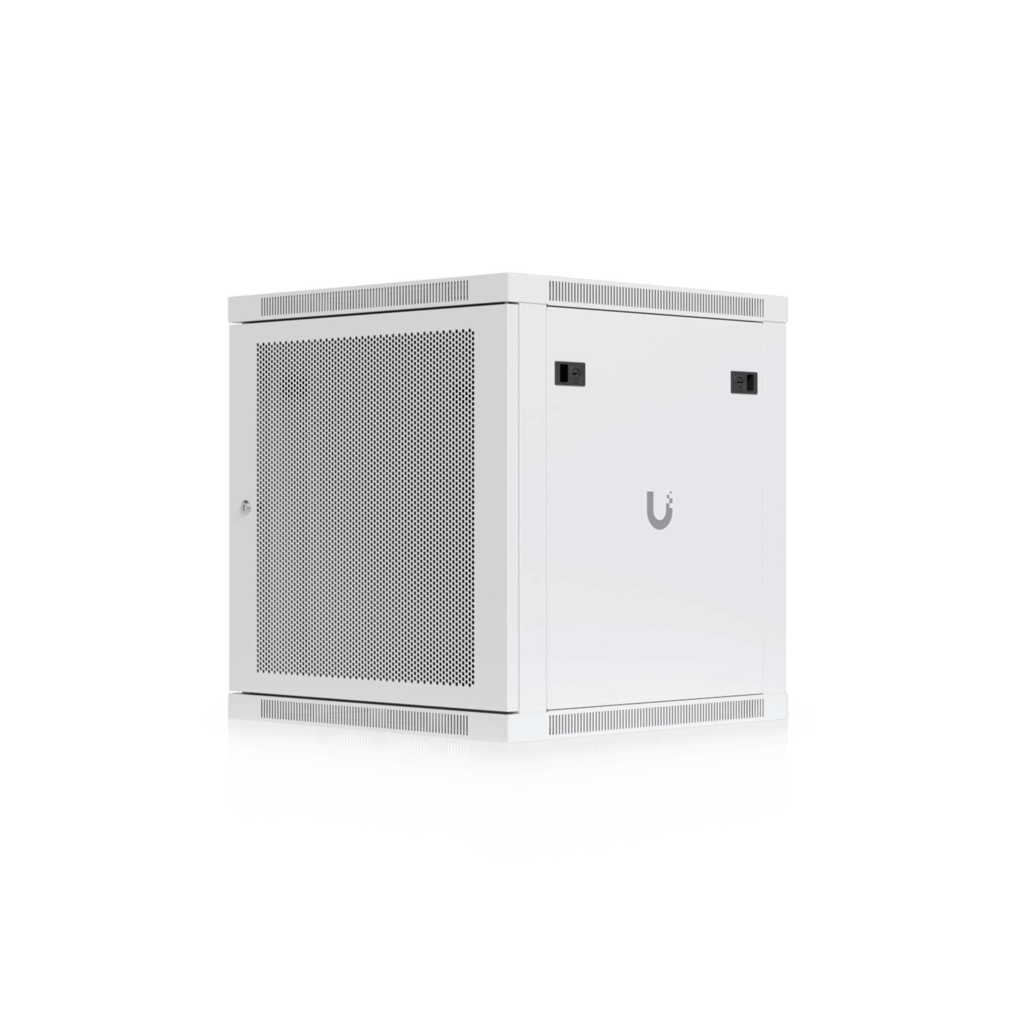 UACC Rack Cabinet 12U (598 x 600 mm) - Gabinete Cerrado para Montaje en Pared con Puerta Frontal Perforada, Totalmente Ensamblado con Ventiladores Integrados y Paneles Removibles