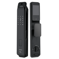 Cerradura Inteligente / Reconocimiento de Venas de la Palma / Reconocimiento Facial / Huella Dactilar / Video Intercom Bidireccional / Wi-Fi 2.4 GHz / App NGTeco Home / Auto Apertura y Cierre / Timbre Integrado / Aluminio / Puerta 45-60 mm (1.77-2.36 in)