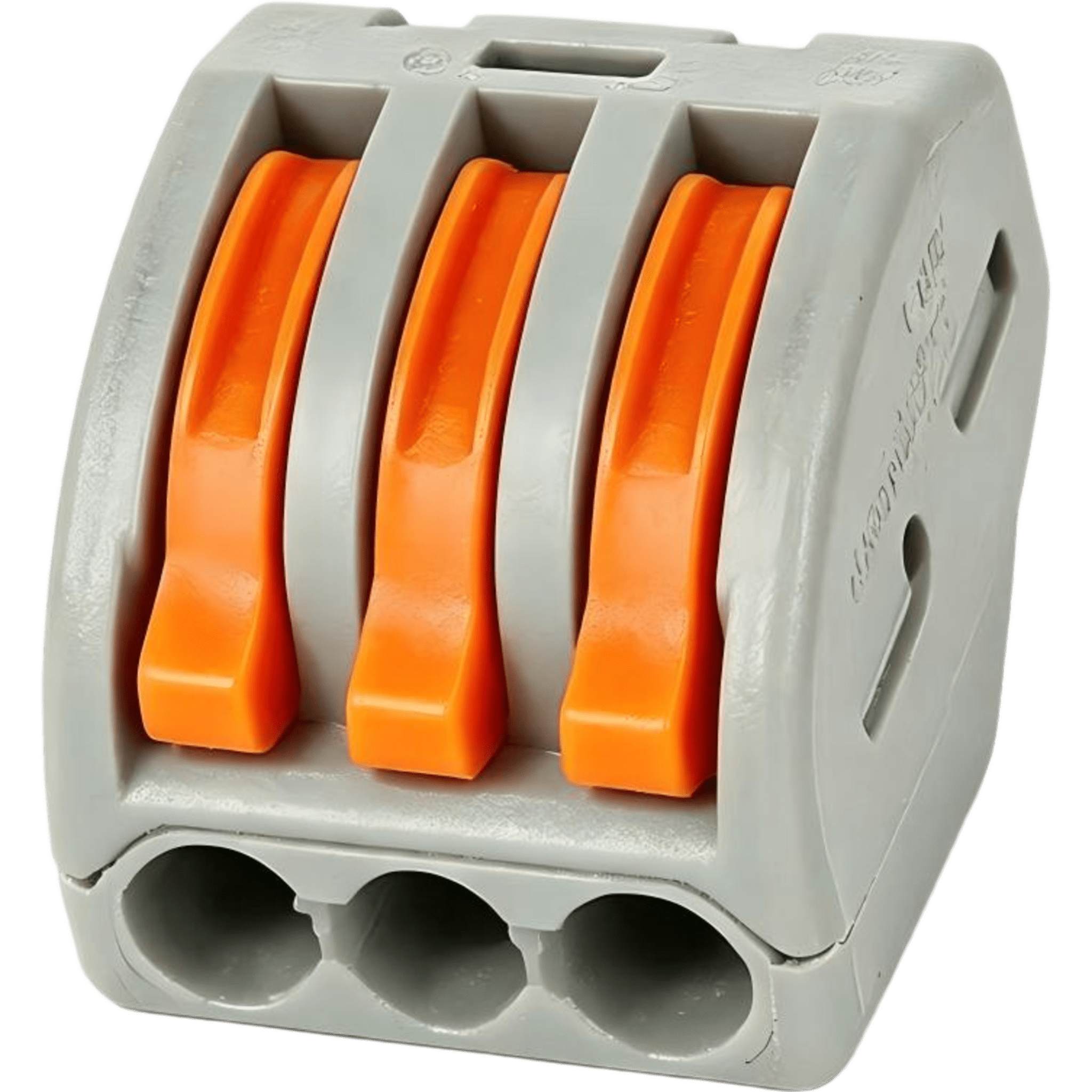 Conector Rápido Push-in con Palanca para Empalmes Eléctricos / Reutilizable y sin Herramientas / 3 Vías / 32 A / Paquete con 100 Piezas