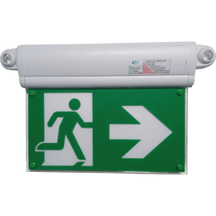 Letrero de Salida con Luz de Emergencia / Borde Iluminado con LEDs Blancos / Pictograma Intercambiable / Montaje Pared-Techo-Lateral / 2 Horas Autonomía