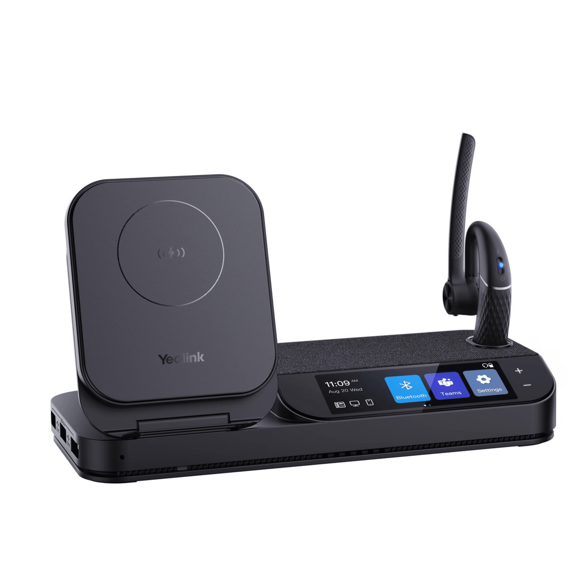 Auricular Bluetooth BH71 con Workstation de Yealink Con Pantalla Táctil de 3" con Cancelación de Ruido y Carga Inalámbrica para Smartphone