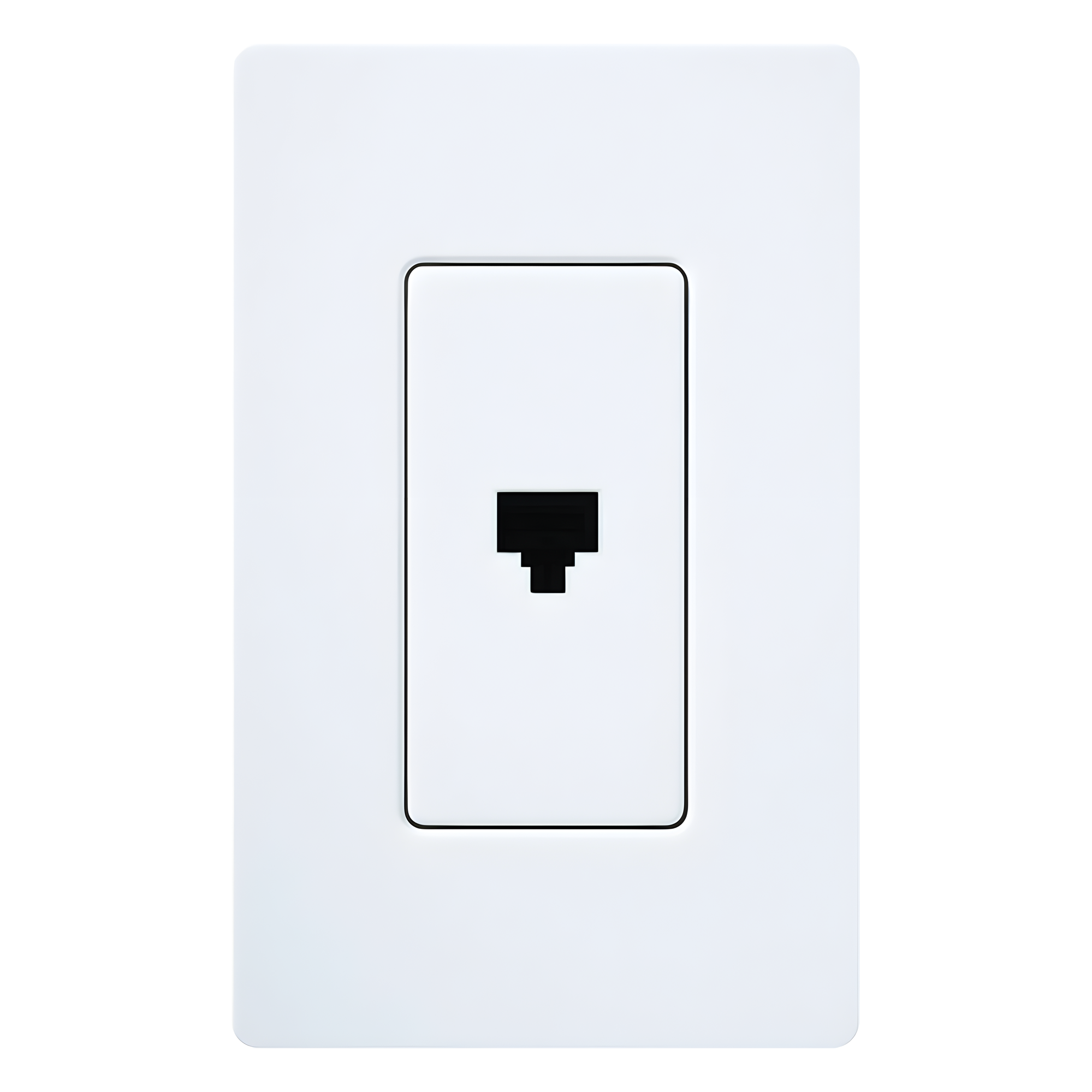 Jack telefónico de pared RJ11 de 6 conductores, diseño a ras de pared, color blanco, para placas Lutron Claro y Satin Colors (placa se vende por separado)
