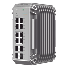 Switch Industrial PoE, Ideal para temperaturas Extremas y protección contra descargas, 8 Puertos Gigabit PoE 802.3 af/at, 4 Puertos SFP Administrable Cloud