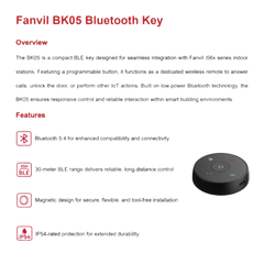 Bluetooth Key / 5 Botones Programables / Bluetooth 5.4 / Alcance 30 m (98.4 ft) / IP54 / Batería 300 mAh / Magnético