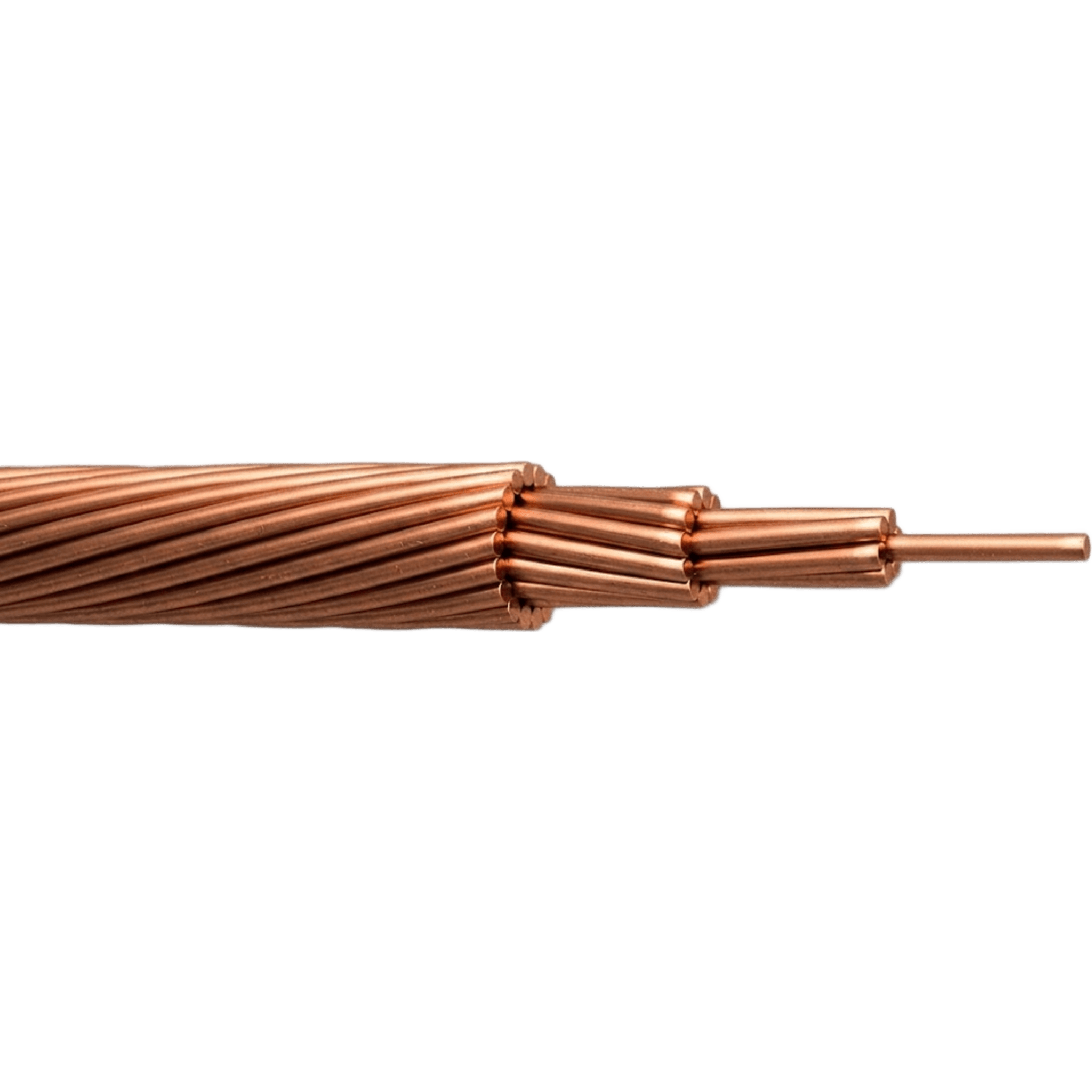 Cable de Cobre Desnudo | Calibre 1/0 AWG | Construcción Concéntrica | Alta Conductividad Eléctrica | Uso en Líneas Aéreas y Puestas a Tierra