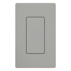 Inserto ciego para placa de pared estilo decorador, acabado brillante en color gris, cubre una apertura sin usar en placas Lutron Claro