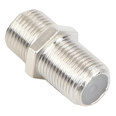Adaptador Barril para 75 Ohm, de Conector F Hembra a F Hembra, Níquel/ Estaño/ Polietileno.