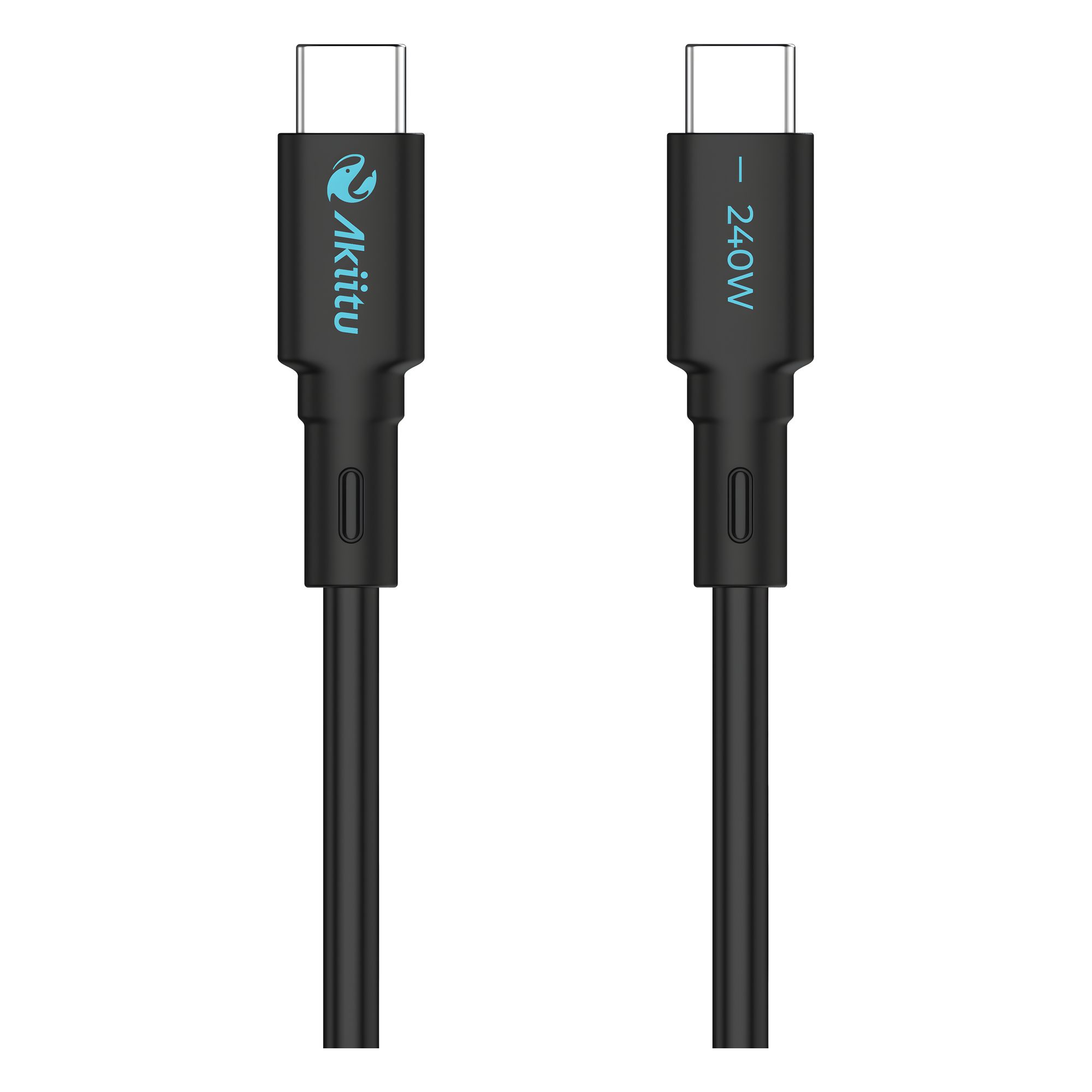 Cable de Carga USB-C a C / 1 Metro (3.28 Pies) / Magnético / Tecnología GaN (Nitruro de Galio) / Fast-Charging / Potencia 240W / Velocidad Transferencia 480 Mbps / Material / Conector Aluminio Anodizado