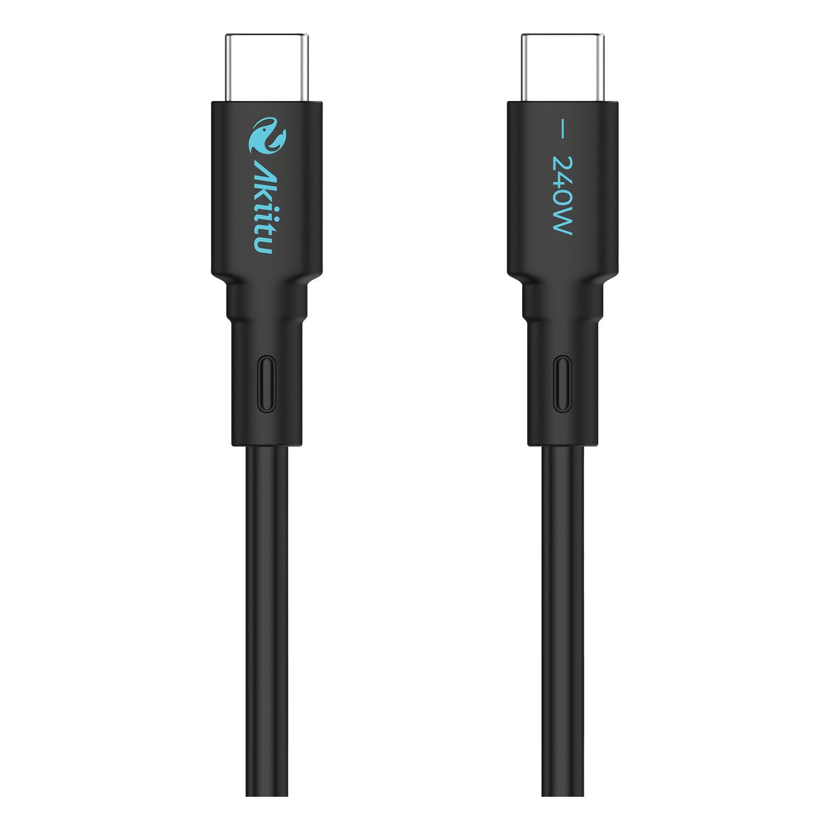 Cable de Carga USB-C a C / 1 Metro (3.28 Pies) / Magnético / Tecnología GaN (Nitruro de Galio) / Fast-Charging / Potencia 240W / Velocidad Transferencia 480 Mbps / Material / Conector Aluminio Anodizado