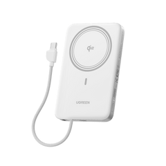 Banco de Energía Magnético Inalámbrico / 10000 mAh / 30W USB-C PD+PPS / Cable USB-C Integrado 30W / Carga Inalámbrica Magnética 15W / Doble Celda 5000 mAh / Pantalla LED / 39.2 Wh