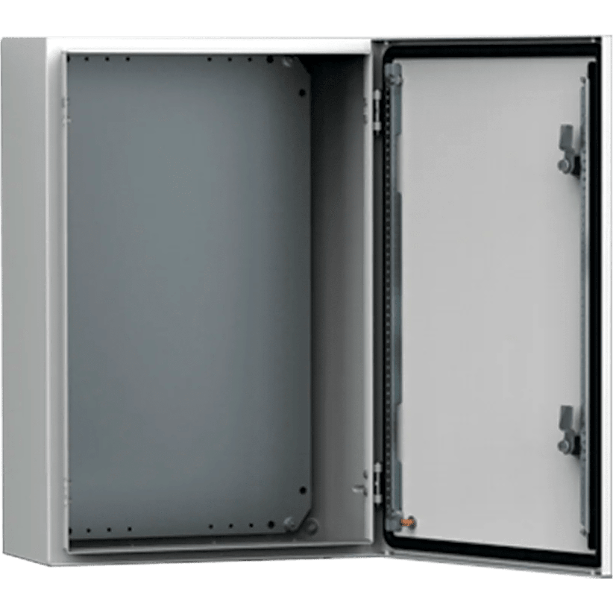 Gabinete de Uso Exterior MAS 400 x 300 x 210 mm (15.7 x 11.8 x 8.3 in) NEMA 4/12/13; IP66; IK10 de Acero Dulce 1.5 mm con Platina de Montaje Incluida Color Gris Claro