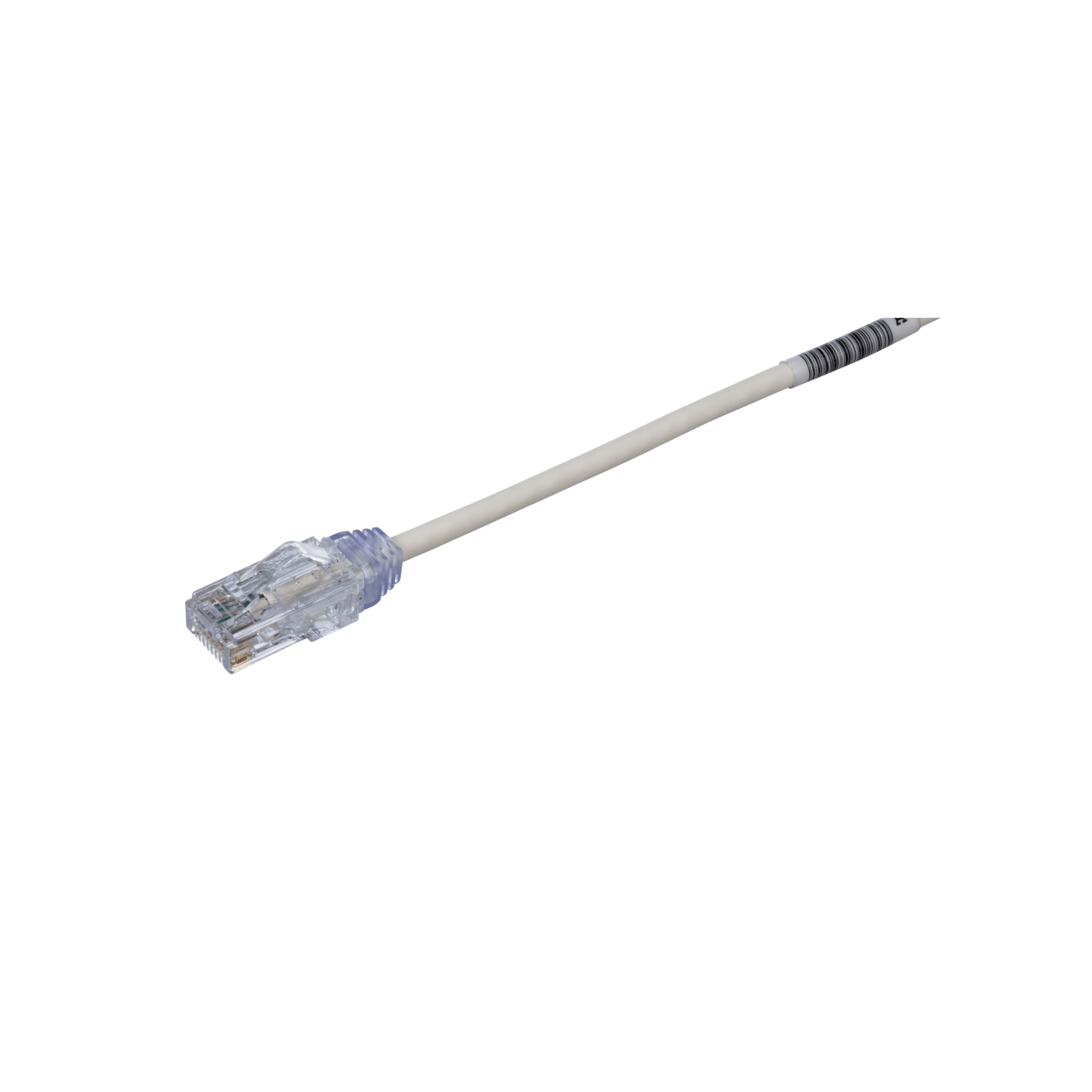 Cable de Parcheo TX6, UTP Cat6, Diámetro Reducido (28AWG), Color Blanco Mate, 7.62 Metros (25 Pies)